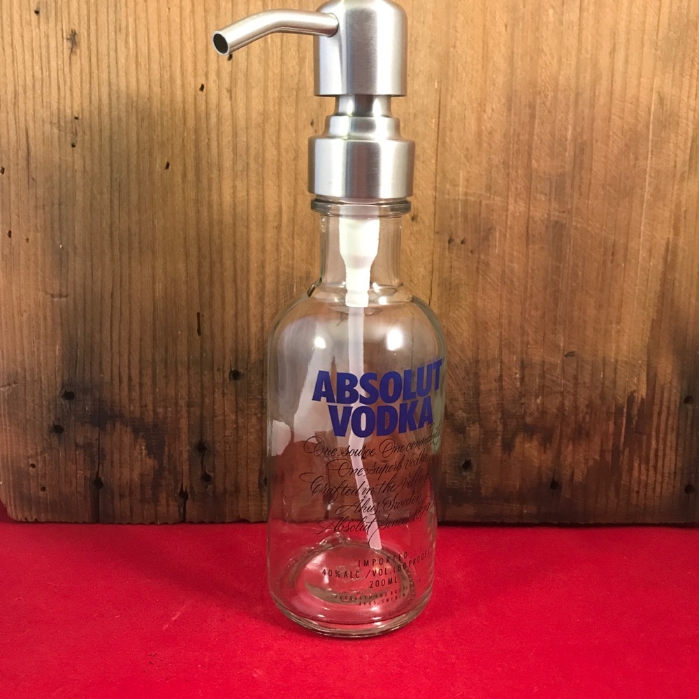 Mini Soap Dispenser Reclaimed Absolut bottle 350 ml